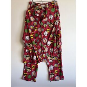Peanuts Red Pajama Set Size Large Ladies Snoopy Comics Colorful Graphics